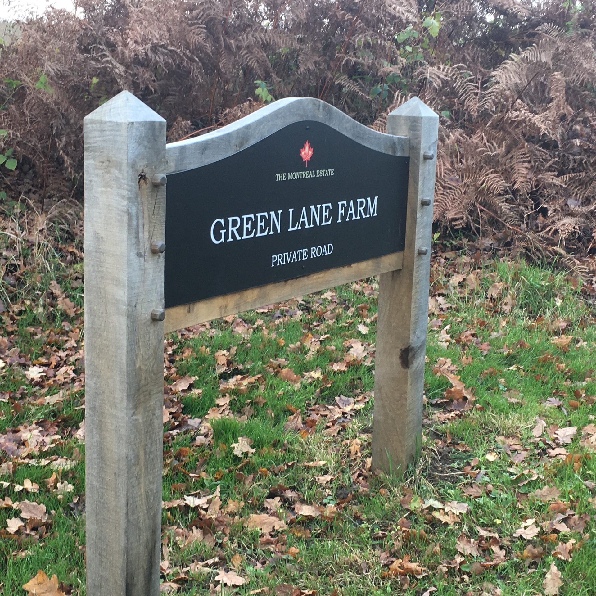 Green Oak Entrance Sign