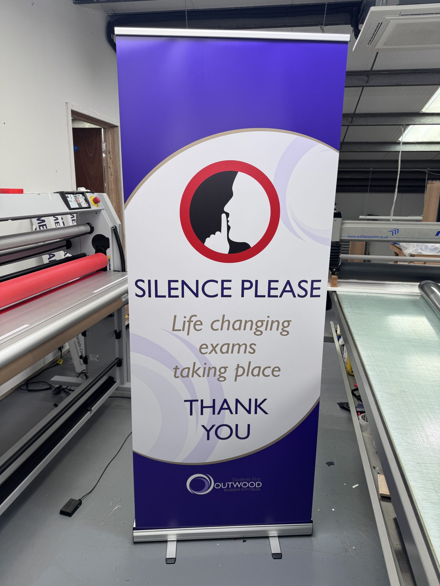 Silence Please Pull Up Banner